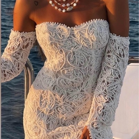 12th Tribe White Lace Mini Dress - Picture 3 of 3